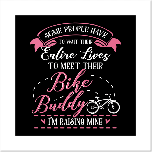 Bike Mom and Baby Matching T-shirts Gift Wall Art by KsuAnn